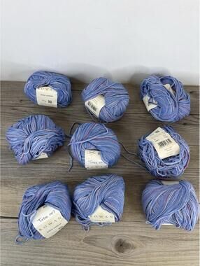 Rowan Tetra Cotton 007 Lot of 9 Blue Pink 50g Italy